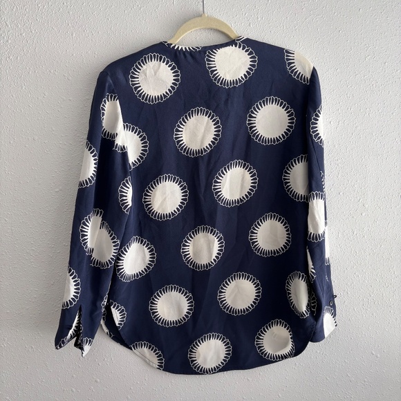 Brochu Walker Navy/White Silk Blouse - Picture 7 of 7